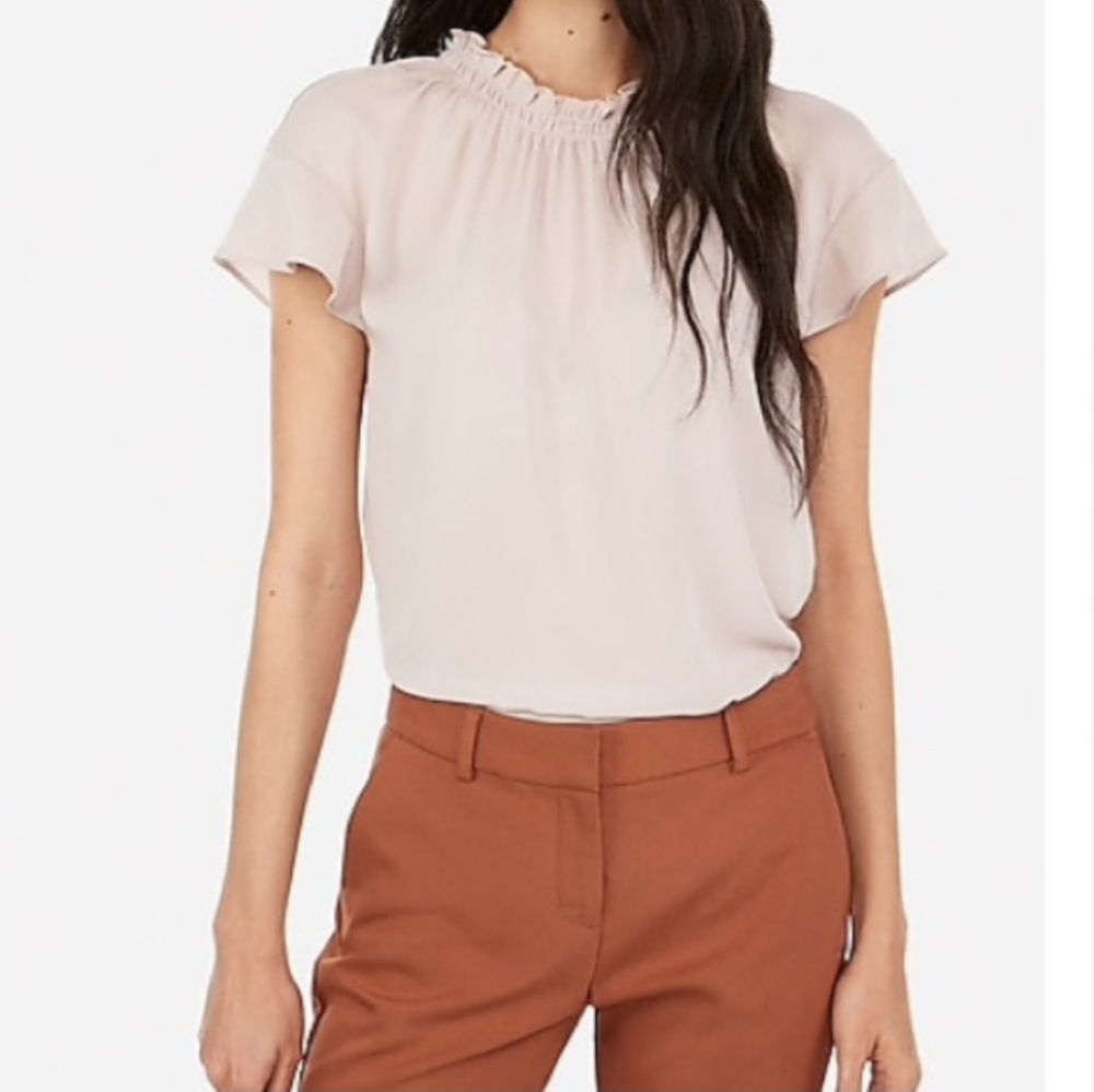Express ruffle mock top